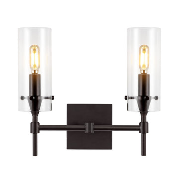 Cato Bohemian Farmhouse Iron/Glass LED Vanity - JONATHAN Y